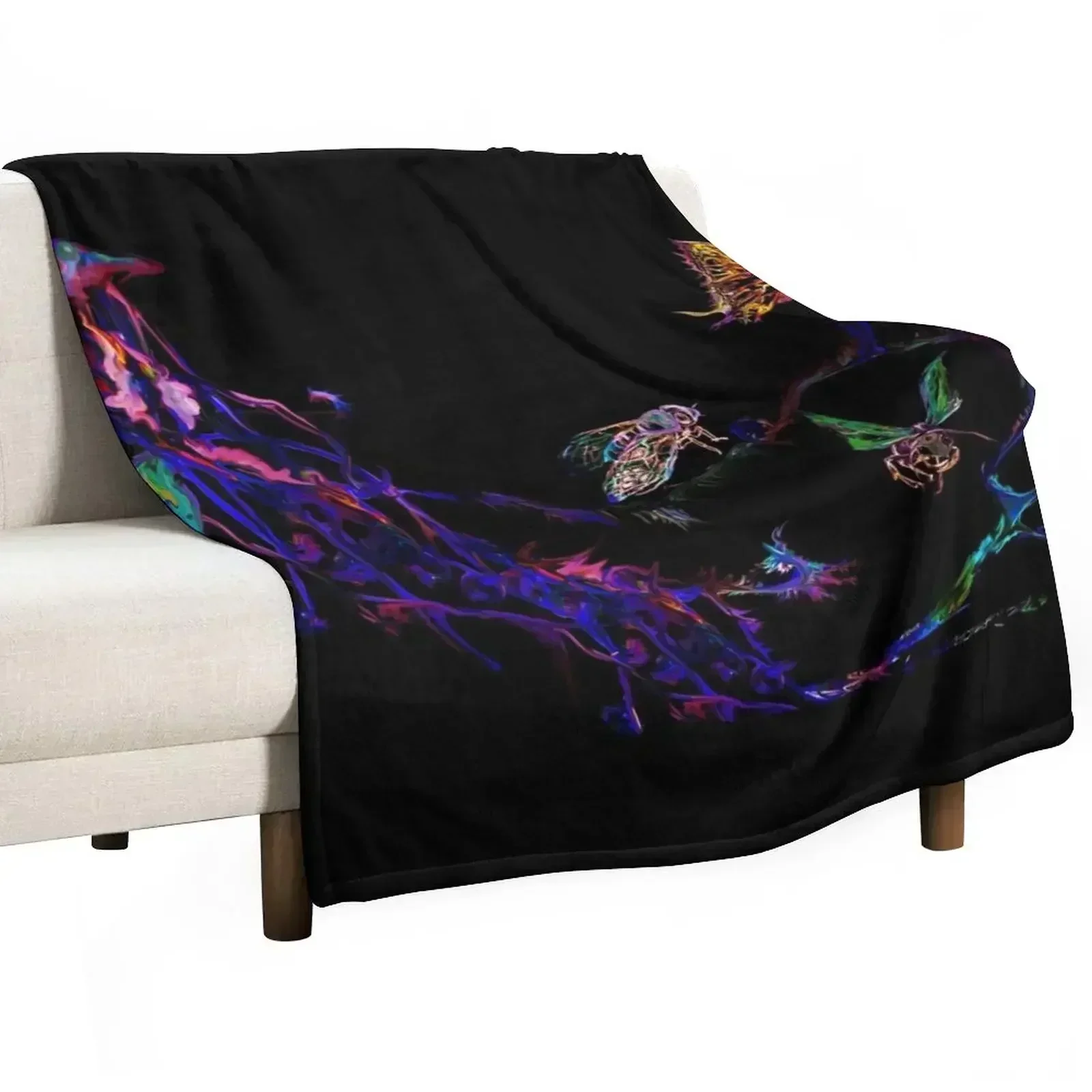 Jellyfish and insects Throw Blanket Camping Sofa Quilt wednesday For Decorative Sofa Thins Decorative Sofas Blankets