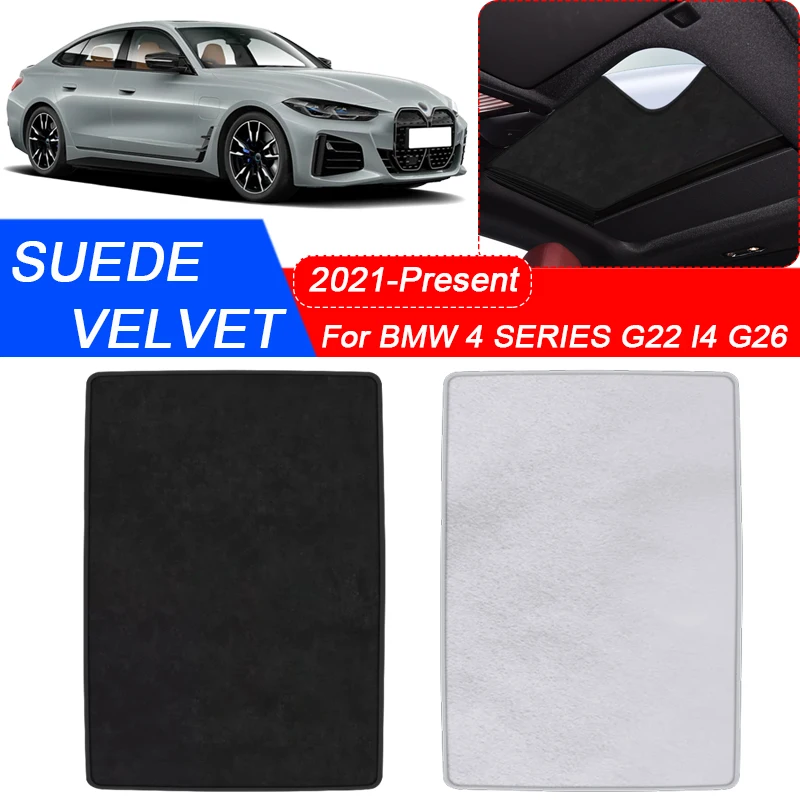 

For BMW 4 Series G22 I4 G26 2021-PresentCar Suede Fabric Electrostatic Adsorption Sunroof Sunshade Heat Insulation Skylight Auto