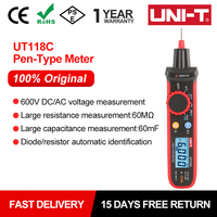 UNI-T Pen-Type Digital Automatic Multimeter UT118C 600V DC AC Voltmeter True RMS Frequency Meter NCV Capacitance Resistance Test