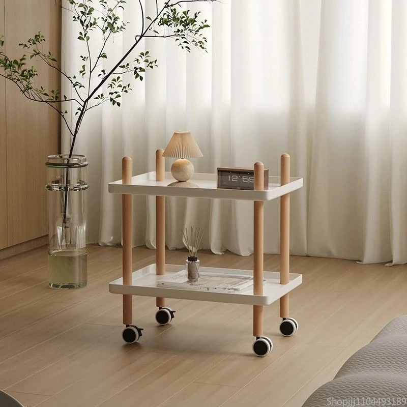 

Nordic Mobile Side Table Mini Sofa End Table Bedroom Nightstand Compact Living Room Storage Cart Multi-Functional Furniture