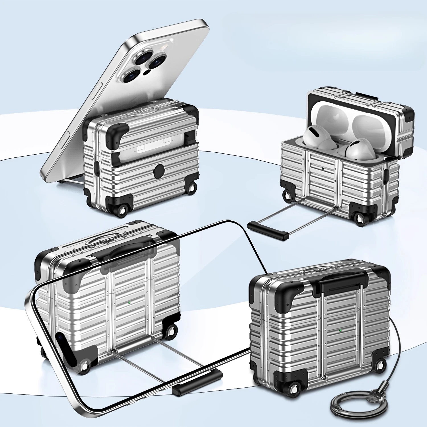 Fashion Individual Suitcase for Airpods 4 Pro Pro 2 Trendy Luggage Protective Case For Airpods Pro 3 Drop-proof Headphone Case﻿﻿
