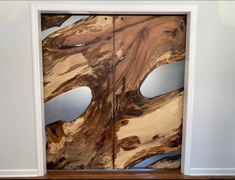 

Оптовая продажа, специальный дизайн, мебель из цельного дерева, раздвижная деревянная дверь из эпоксидной смолы