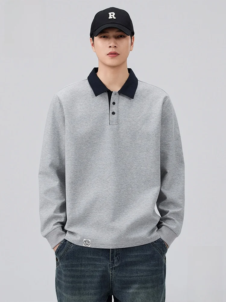 

PaulFrank American Sle Long Sve irt Men Casual Sweatirt Spring Autumn New Flip Collar Comfortable Cotton Blend ...