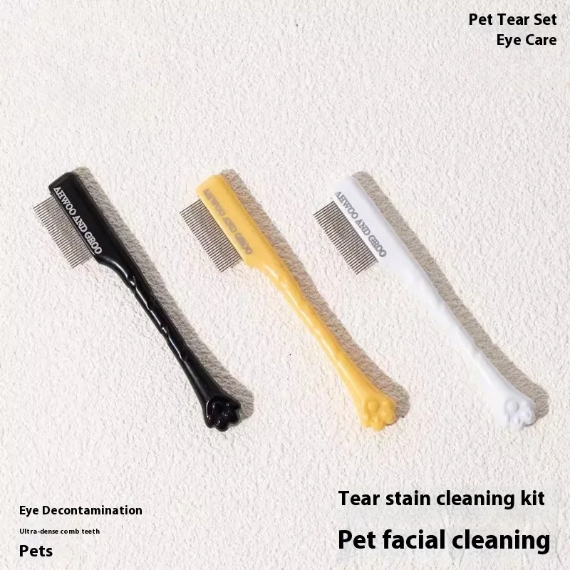 

Pet Facial Cleaning Comb Set Removes Tear Stains Eye-poop Cat Paw Comb Dog Hair Repair Scissors Cat Hair Comb Pet Clean Supplies