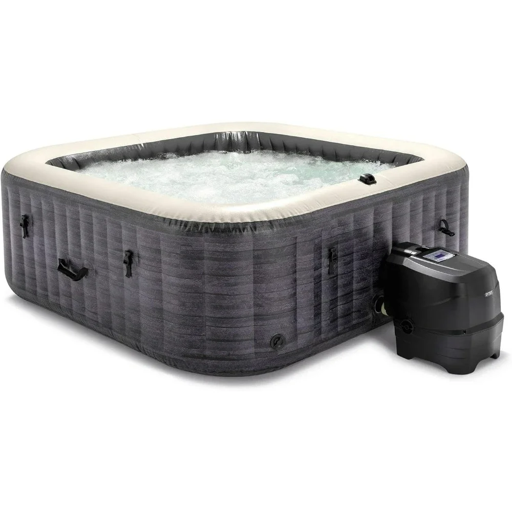 Deluxe Spa Set, Energy Efficient Spa Cover and Wireless Control Panel, Control App, Built-in Fast Fill Inflation System, Hot Tub