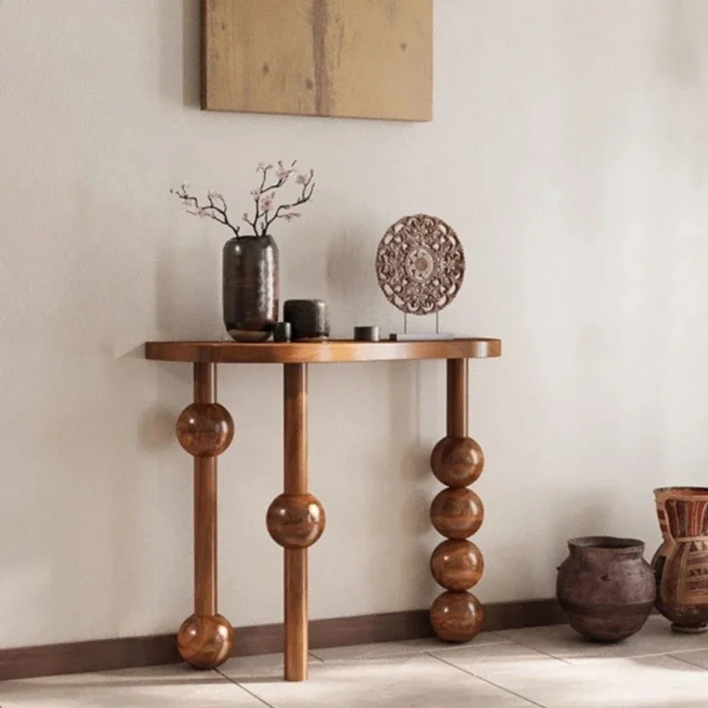 Surprise Silent Wind Solid Wood Strip Medieval Entrance Platform Medieval Entrance Table