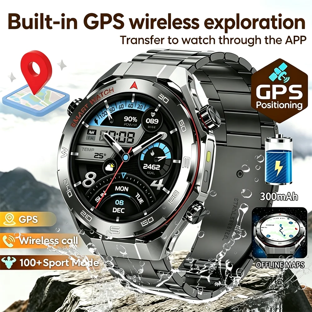 2026New Global Version Watch 6 Ultra GPS Smart Watch Men AMOLED Screen Sports Fitness Track Bluetooth Call Waterproof Smartwatch