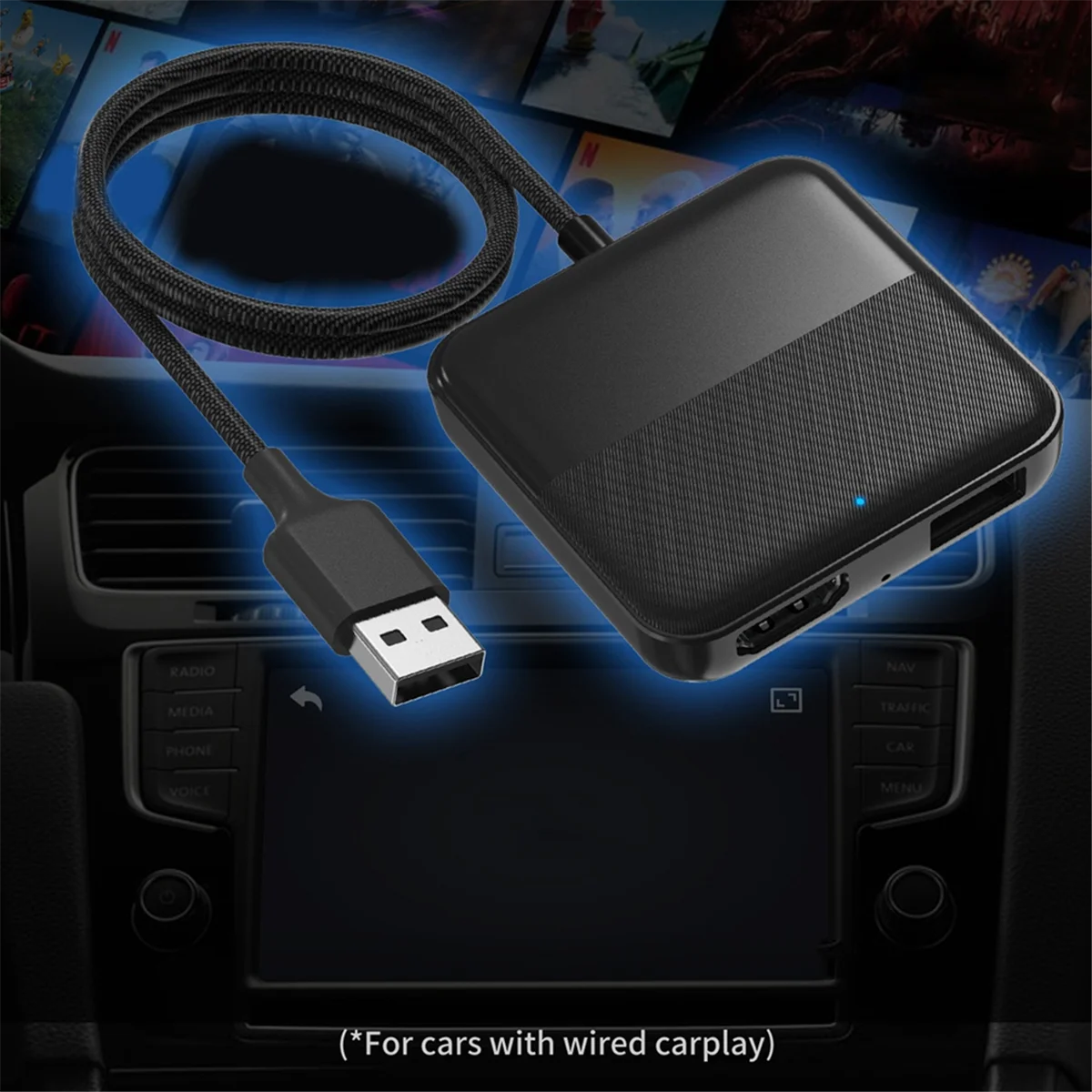 

Car Wireless Converter CA361 Car Carplay for Xiaomi TV Box Converter Support HDMI-Compatible Converter HOT