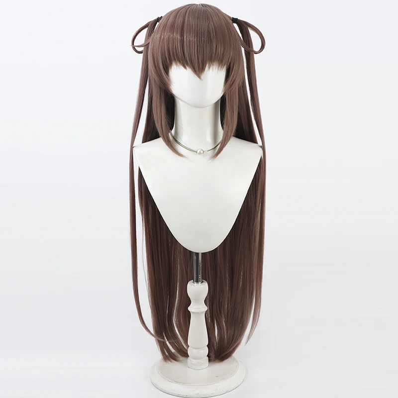 Synthetic Hair Mizuki Yukikaze Cosplay Wigs Game Action Taimanin Mizuki Yukikaze 90cm Long Dark Brown Wig Heat Resistant