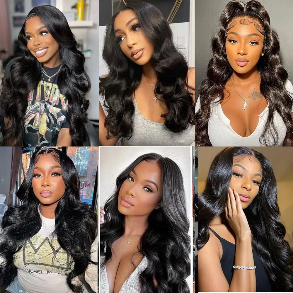 Body Wave 4x4 Lace Frontal Human Hair Bundles With Closure Natural Black Color 100% Human Hair Bundles For Woman 3 Bundle Weave