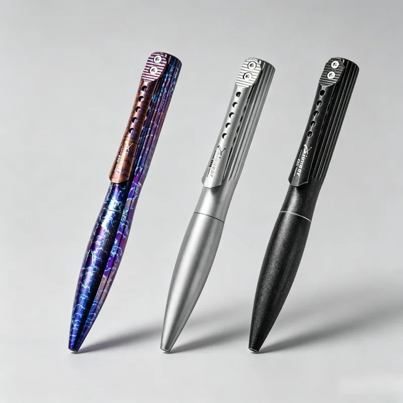 Titanium Alloy Bolt Action Tactical Pen Fidget Self Defense Signature Pen Portable EDC Tool for Outdoor Camping Hiking