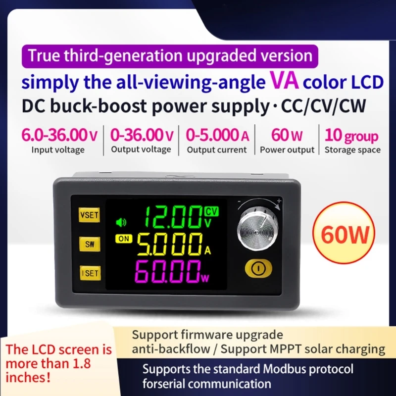 Direct Current Bucking Converter 6-36V to 0-36V 5A 60W Adjustable Power Supply Step Down Voltage Regulator LCD Display DropShip