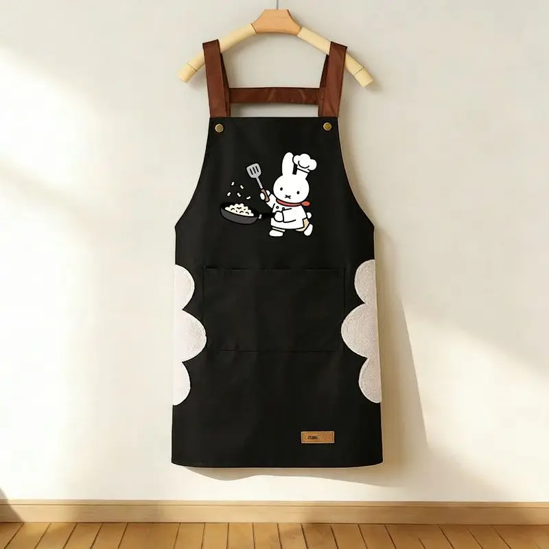 Cartoon Kawaii Halter Neck Adult Fashion Waterproof Apron Kitchen Cook Draw Apron Antifouling Work Clothes Four Seasons Miffy