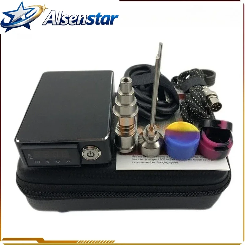 PID Temperature Controller E-nail Dual Switch Digital PID Controller with GX16 5 Pin DEN Plug and US/EU/AU/UK Power Cable