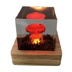 Nuclear Blast Lamp Atomic Blast Lamp Resin Mushroom Cloud 3D Night Light Atomic Model Atmosphere Lamp Nuclear Rechargeable Light