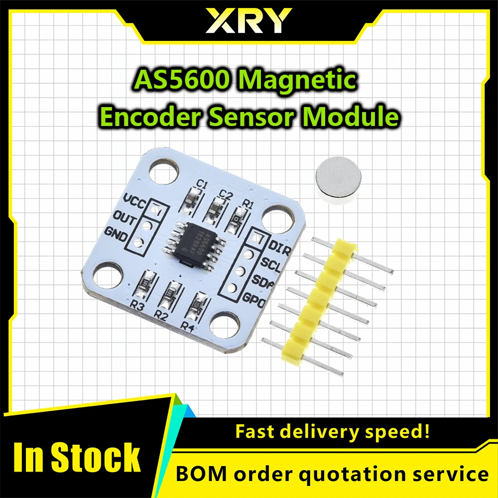 XRY 1-10PCS AS5600 magnetic encoder magnetic induction angle measurement sensor module 12bit high precision