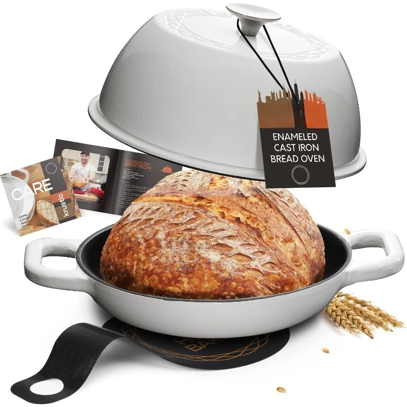 Enameled Cast Iron Dutch Oven for Sourdough Bread Baking | 6 Quart Pot