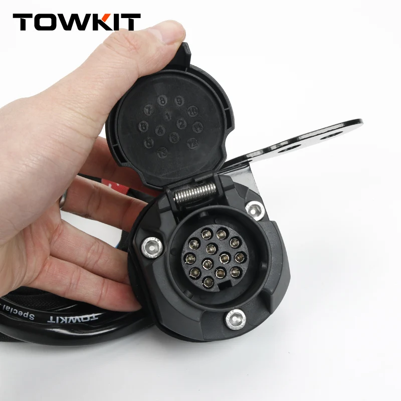 TOWKIT For Mengshi M817 trailer wiring harness Eur 13/7 pin trailer RV tail light signal Australia 12/7 pin trailer Plug Socket - view 4