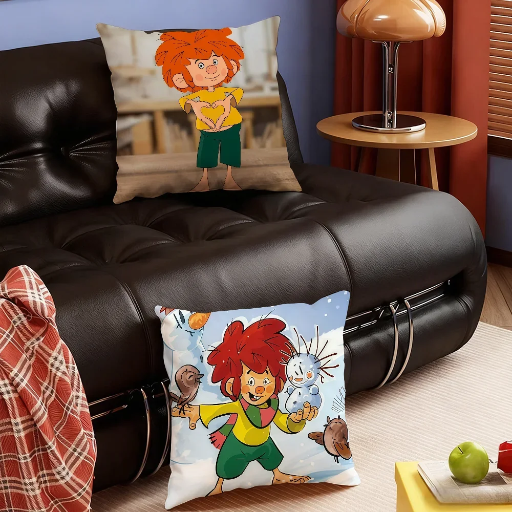 Cartoon M-Meister E-Eder cushion cover Soft Smooth Pillow Case Hidden Zipper Washable Decorative Couch Office Gift