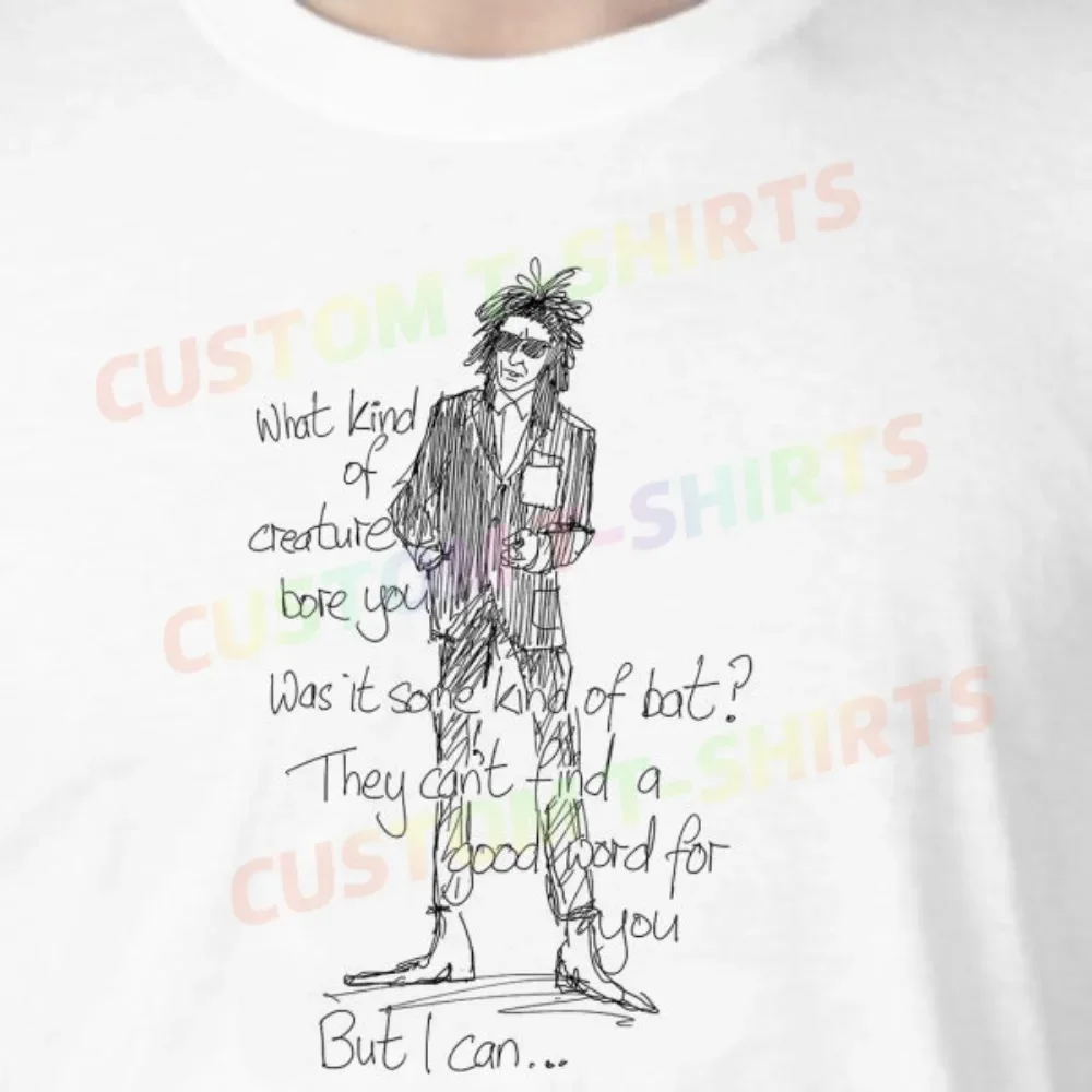 

29 124_John_Cooper_Clarke Fans' comic-style hand-drawn pattern T-shirts for both men and women in summer