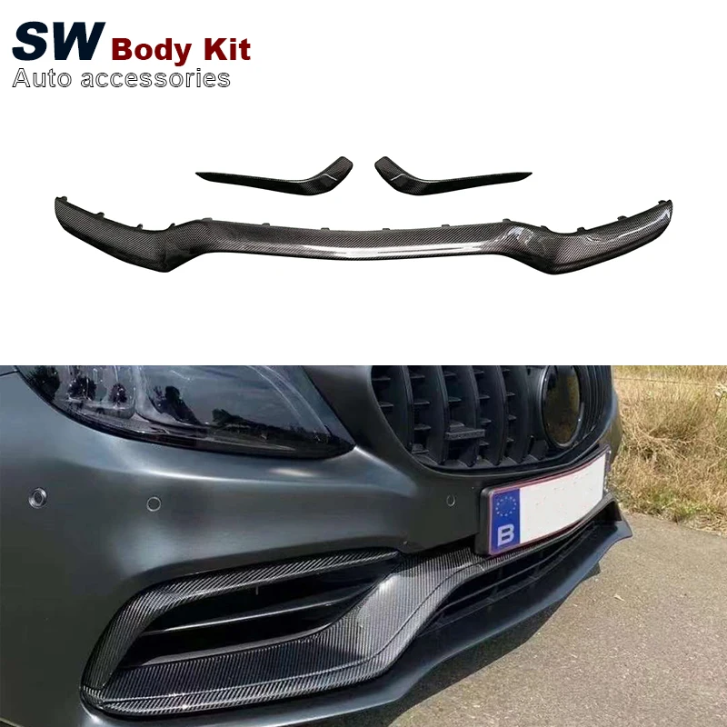 

High Quality Carbon Fiber OEM Style Front Upper Lip For Mercedes-Benz C-Class W205 C63 Coupe Front Bumper Lip Spoiler Splitter