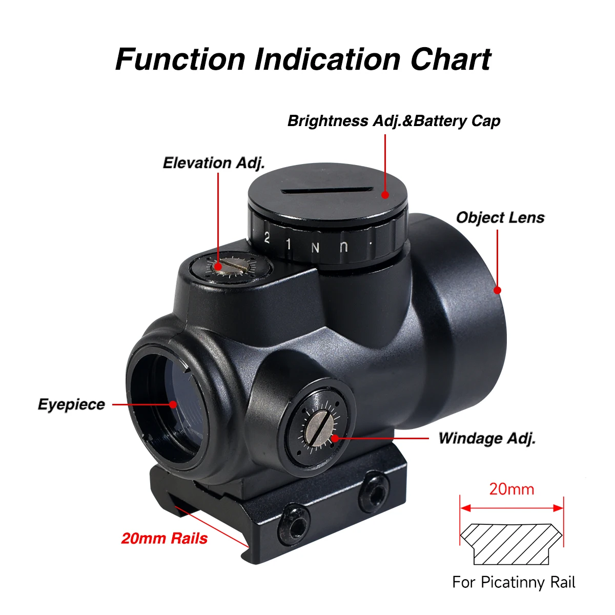 Metal Tactical MR Optical Red Dot Sight Frame Composite Reflection Holographic 20mm Track Hunting Game
