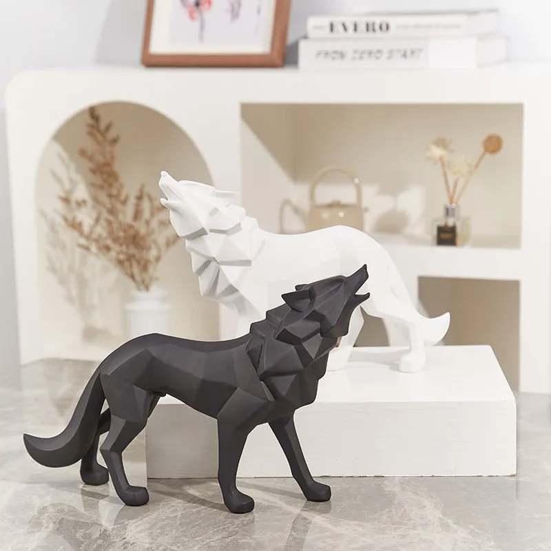 Modern Minimalist Geometric Wolf Ornament Light Luxury Style High End Home Decor For Living Room TV Cabinet Office Display
