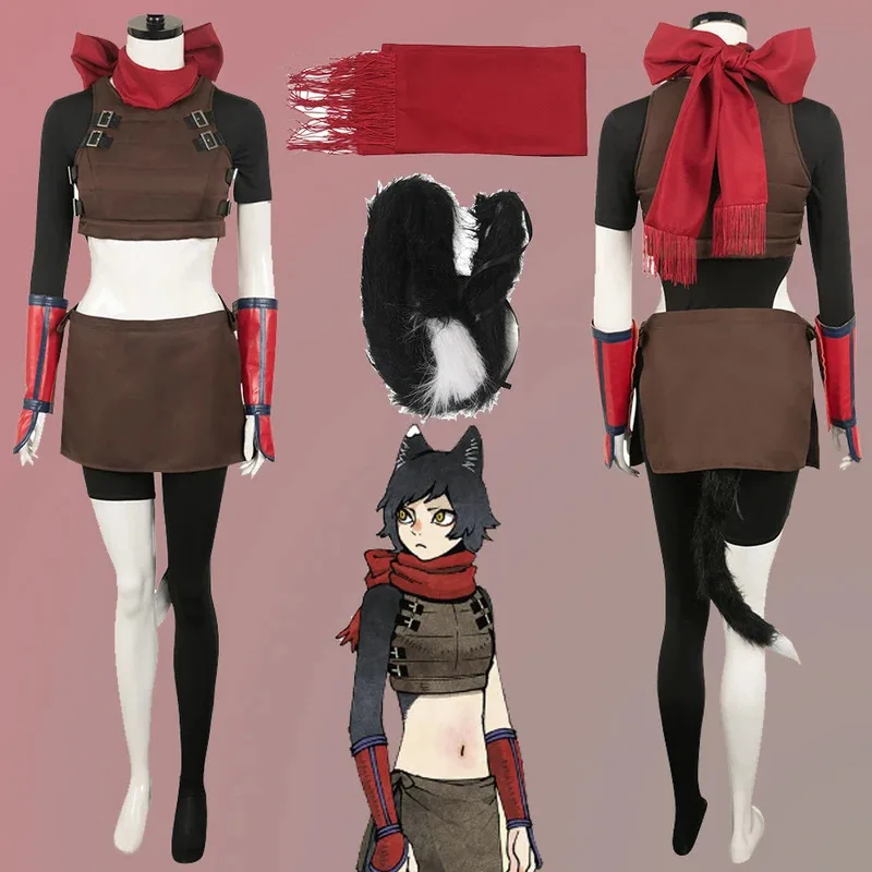

Izutsumi Cosplay Role Play Outfit Anime Dungeon Costume Scarf Tail Adult Women Fantasy Fancy Dress Up Party Clothes