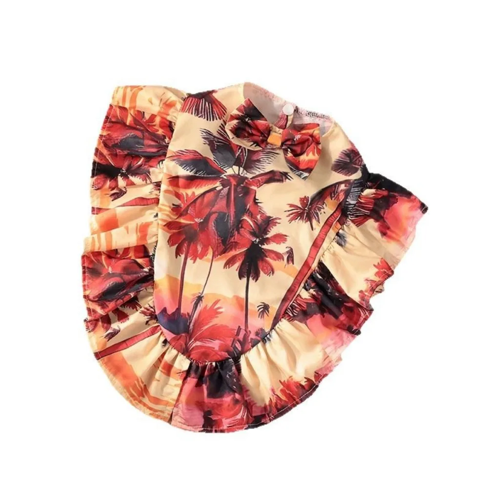 

Fashion Hawaiian Style Pet Beach Shawl Skirt Sun Protection Cool Dog Vacation Skirt Breathable Cat Cape Dress Pet Supplies
