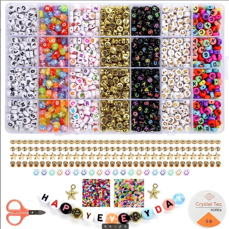NONE Polymer Clay Beads Set Multi-color 8