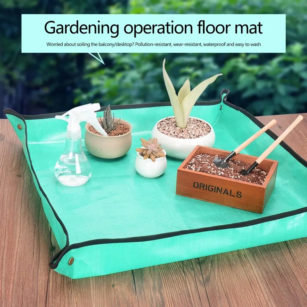 

Durable 50cm-100cm Planting Mat Waterproof Reusable Transplanting Mat Foldable Soil Replacement Pad