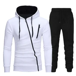 2024 Male Hoodie+Pants 2Pcs Jogging Sports Suit Casual Tracksuit Men Hooded Sweatshirt Outfit Spring Autumn Mens Sets Sportswear