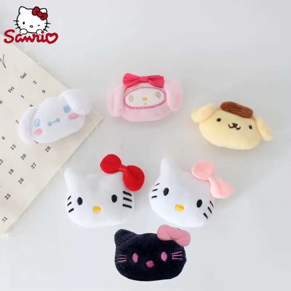 Cartoon Sanrio Brooch Hello Kitty 7Cm  Cinnamoroll Melody Cute Shape Brooch Bag Pin Backpacks Pendant Black Cat  Accessorie