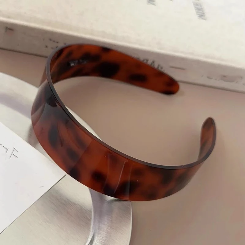 Retro Board Basic Tortoiseshell Headband Print Patterned Toothed Non Slip Headband Washing Face Makeup Acetate Headwrap Women