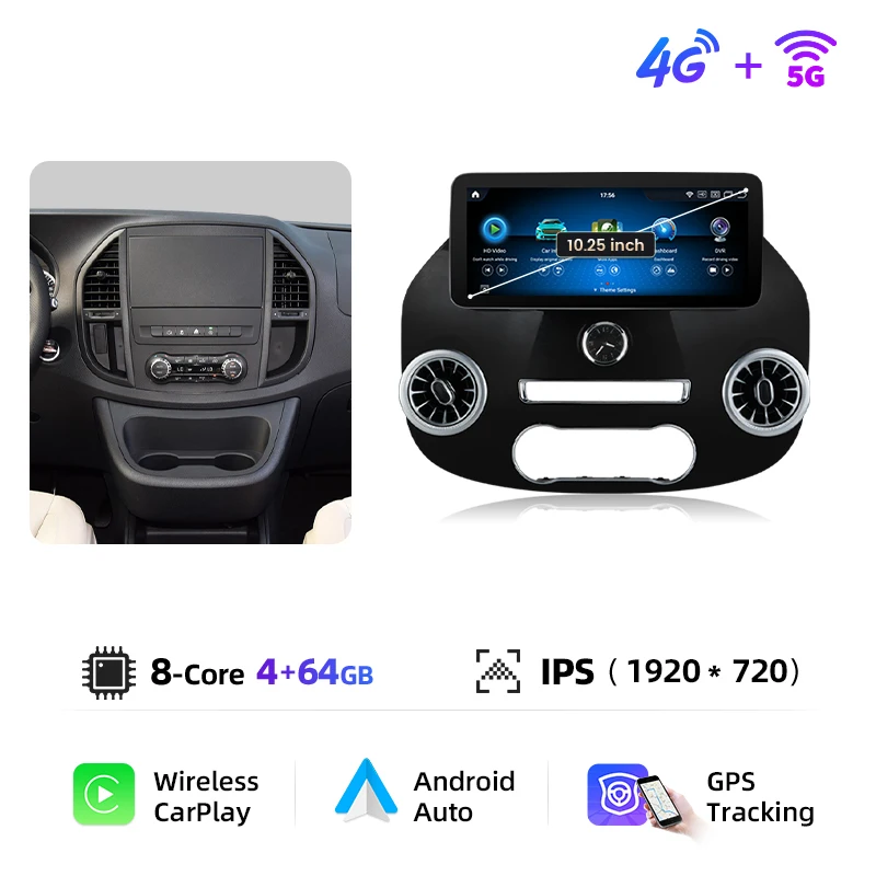 AWESAFE 12,3 inch draadloos Carplay Android Auto Radio Multimedia touchscreen voor Mercedes Benz Vito V-Klasse W447 2014-2022 Videospelers NAVI Intelligent systeem Stereo-accessoires