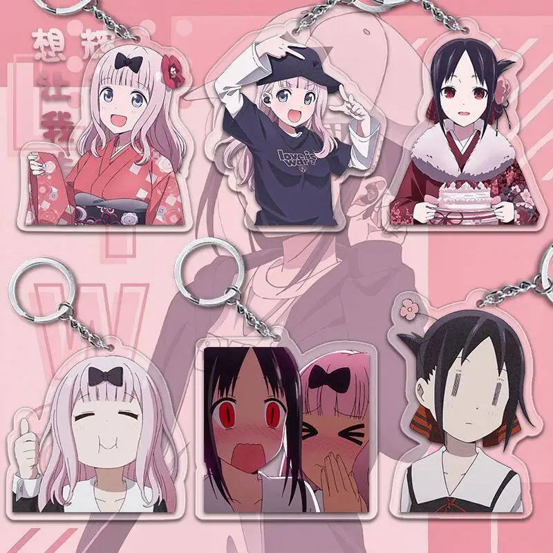 

New Kaguya Sama Love Is War Acrylic Keychain Anime Peripheral Chika Fujiwara Pendant Bag Decor For Anime Fans Collectors Gift