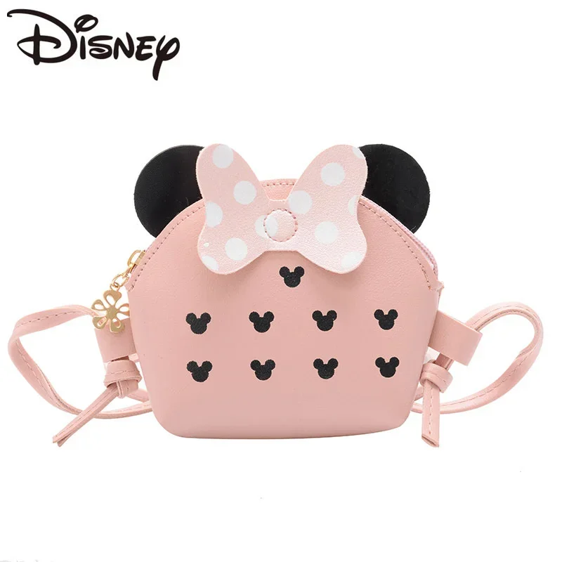 Disney's New Cartoon Mickey and Minnie Girl Shoulder Bag Cute Student Coin Purse High Quality Luxury Brand Children's Coin Purse