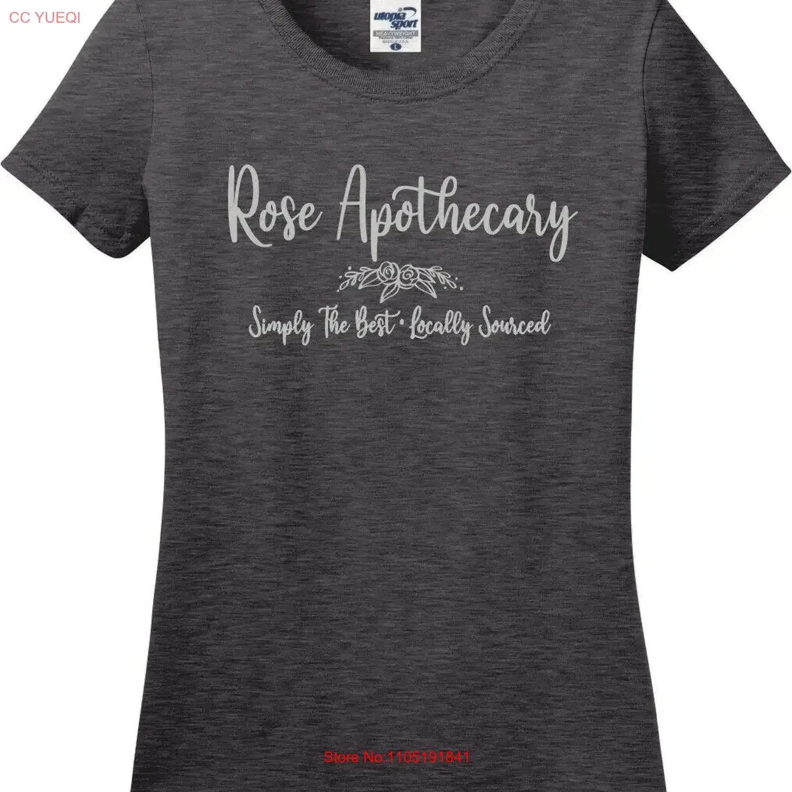 Rose Apothecary Script The Best Locally Sourced Missy Fit Ladies T Shirt S 3X vintage Washed Soft homme Slightly Breathable