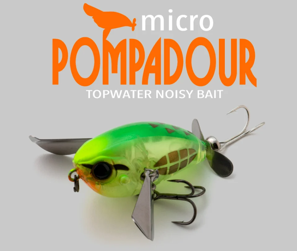 

JAPANESE ORIGINAL JACKALL MICRO POMPADOUR PROPELLER SURFACE CICADA 6.5 G SURFACE LUA BAIT