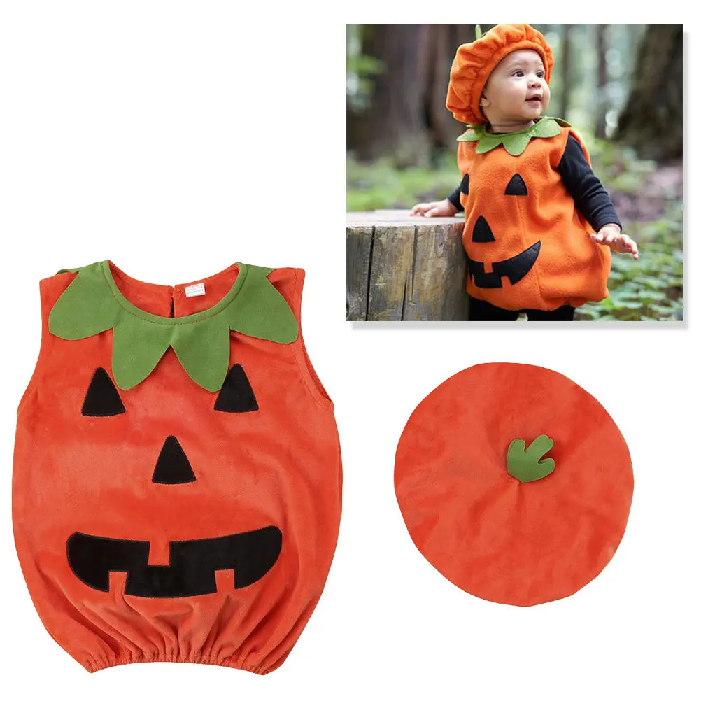Baby Pumpkin Costume for Halloween Night Comfy Pumpkin Onesie with Hood Suitable for Cold Weather Playwear Halloween Costume