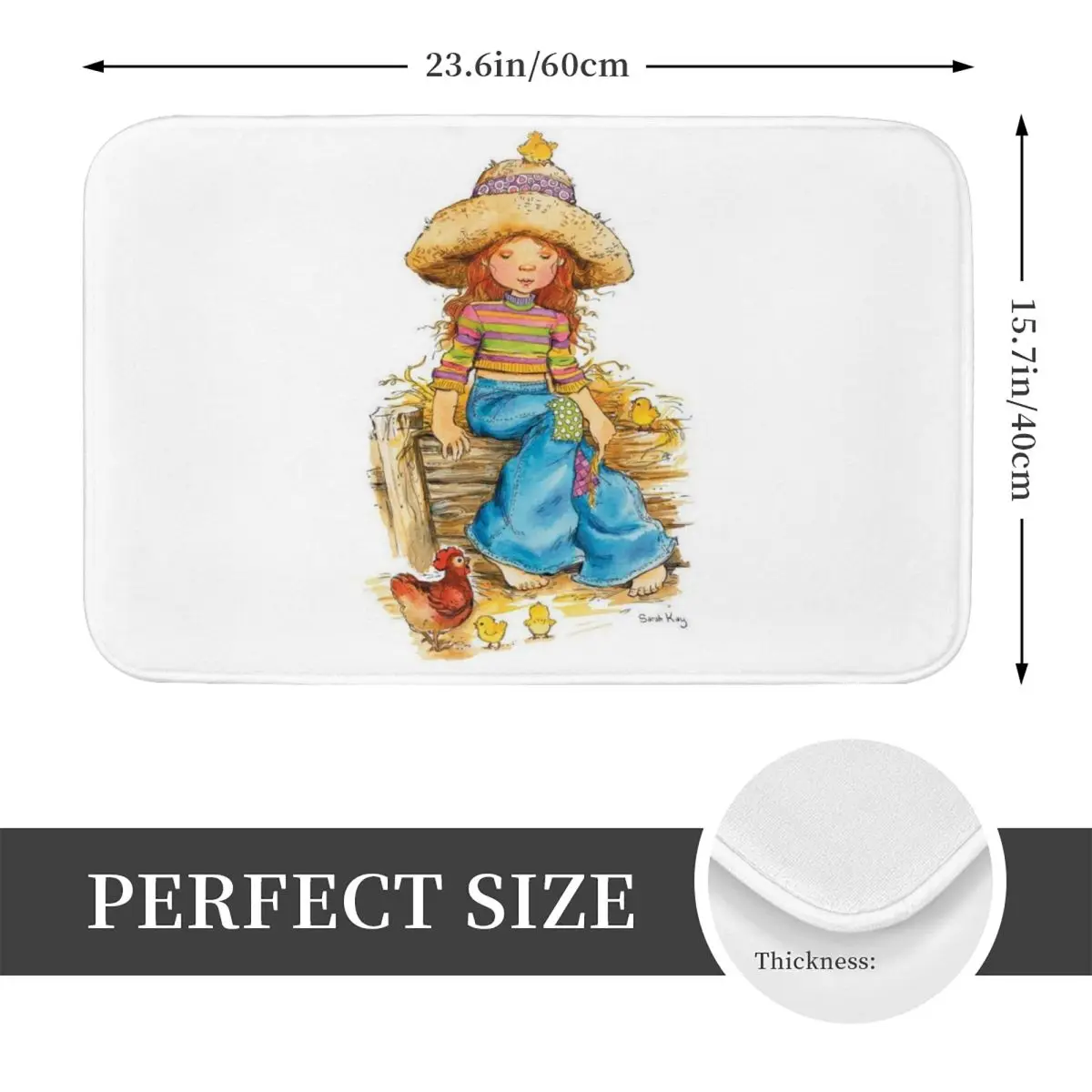 Sarah Kay Swing Girl Non-slip Doormat Floor Mat Durable Carpet Rug for Kitchen Entrance Home Bathroom Living room Footpad Mats