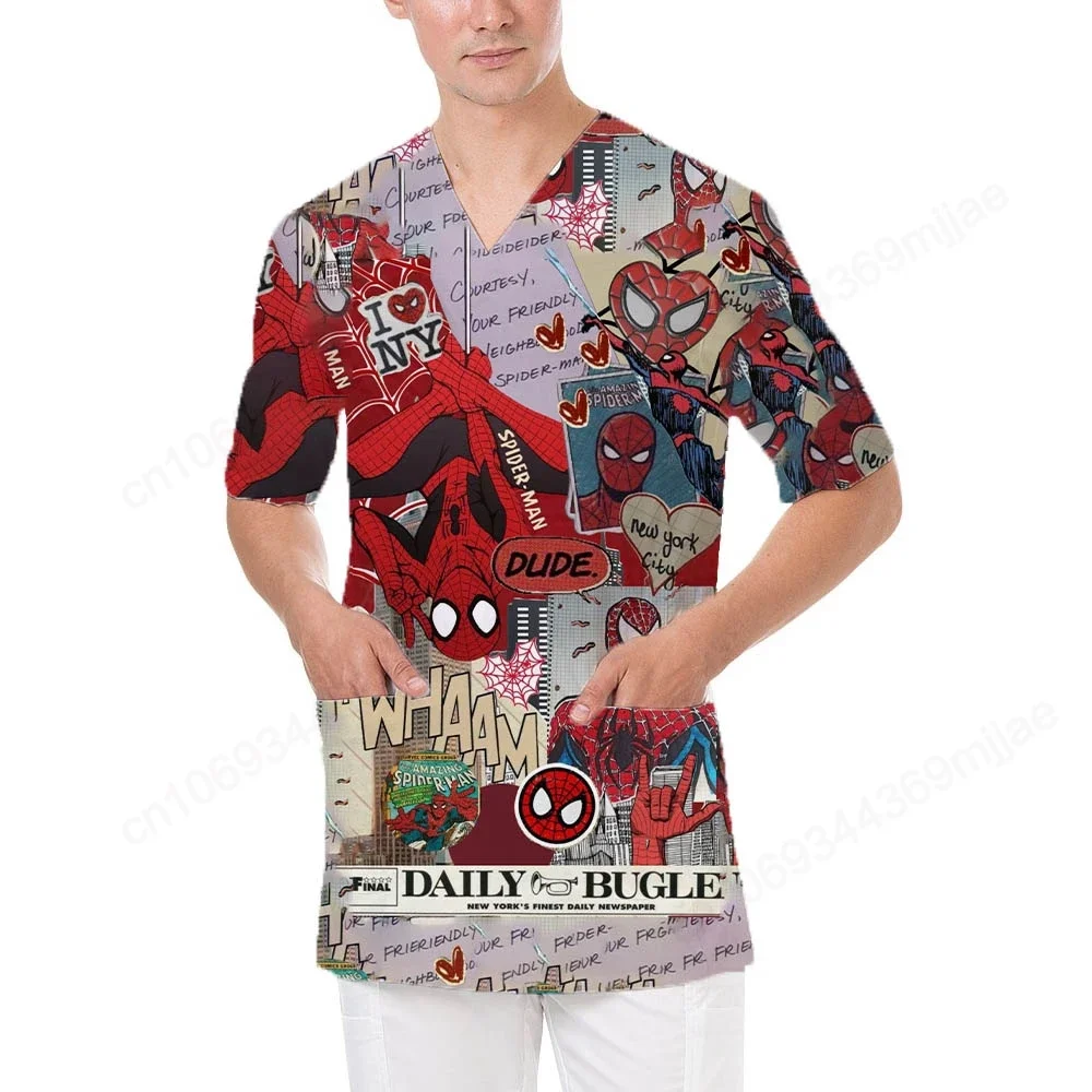 زي ممرضة نسائي برقبة V ، تيشيرت نسائي فاخر ، توب وبلوزات أنيمي ، موضة Y2K ، ملابس شبابية ، Yk2