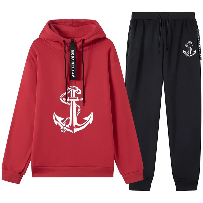 Comfort Daily Vendita calda Autunno Inverno Casual Tuta da uomo con cappuccio Sport all'aria aperta Felpa monopezzo e pantaloni sportivi da jogging