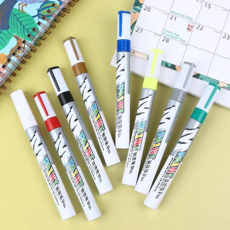 Paint Marker Waterproof Marker Paint Pen Vehicle Touch-Up Paint Tyre Oily Markers Quick Drying Signature Pen 14.2*1.4cm
