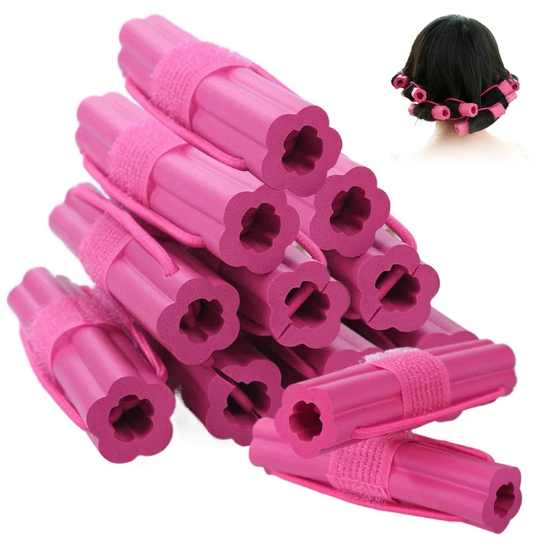 6 قطعة بكرات الشعر بدون حرارة مجموعة ذاتية اللصق الإسفنج بكرات الشعر الإسفنج الذاتي قبضة رغوة بكرو الشعر تصفيف الشعر بكرو أدوات #4