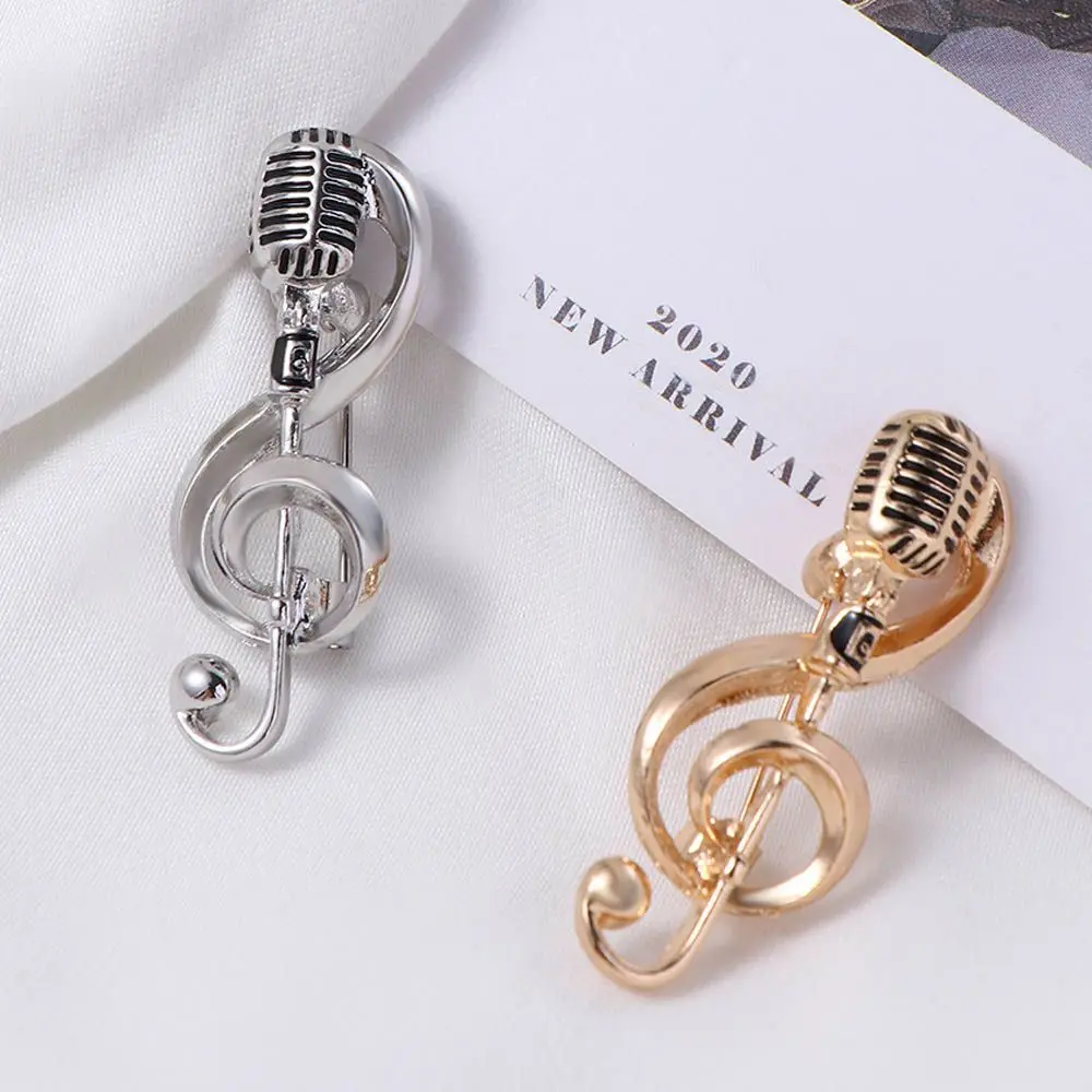 Brooch Badge Pin Singer Party Jewelry Accessories Lapel Pin Microphone Brooches Enamel Pin Music Note Brooch Brooches Pin