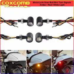 Mini Bala Turn Signal Blinker Luz Indicadora, 2 em 1, LED integrado, Tail Brake, Luz diurna para Harley Cafe Racer