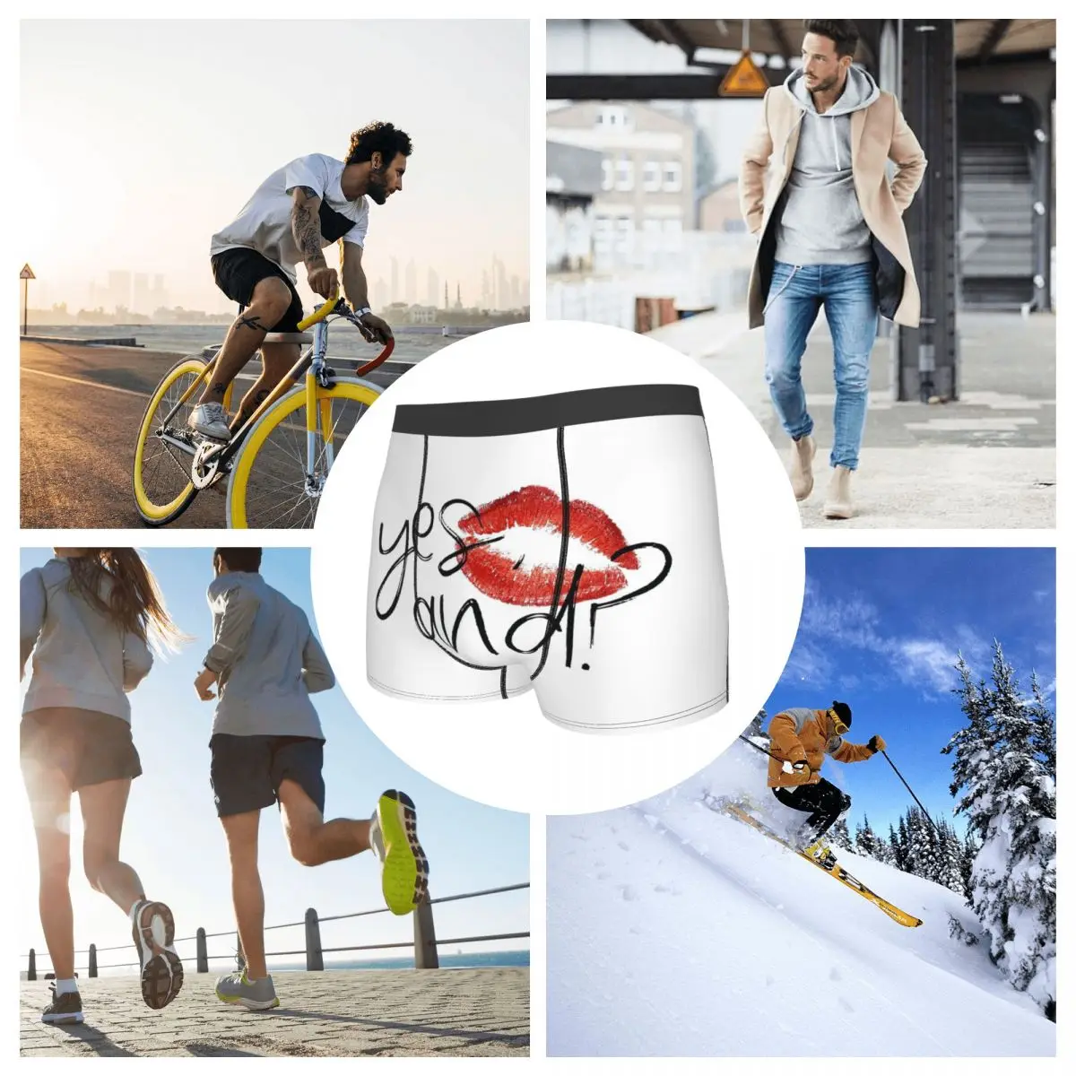 Calzoncillos tipo bóxer, pantalones cortos Sí y Ariana Grande, ropa interior suave para hombre, regalo para novio