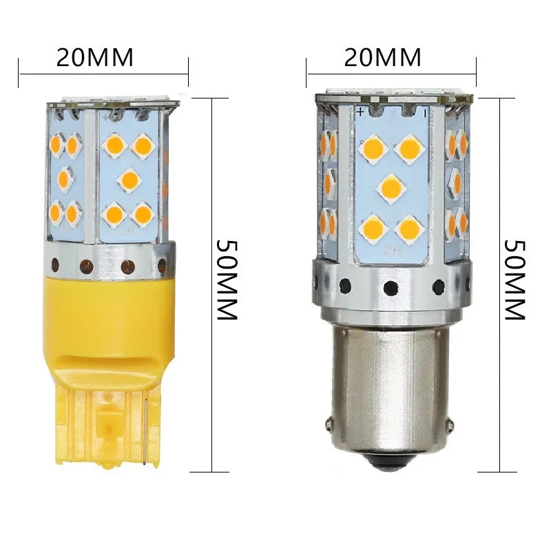 New 2pcs Car LED Steering Brake Super Bright 1156 7440 35SMD Constant Current Decoding Reverse Light Built-in Resistor with No E
