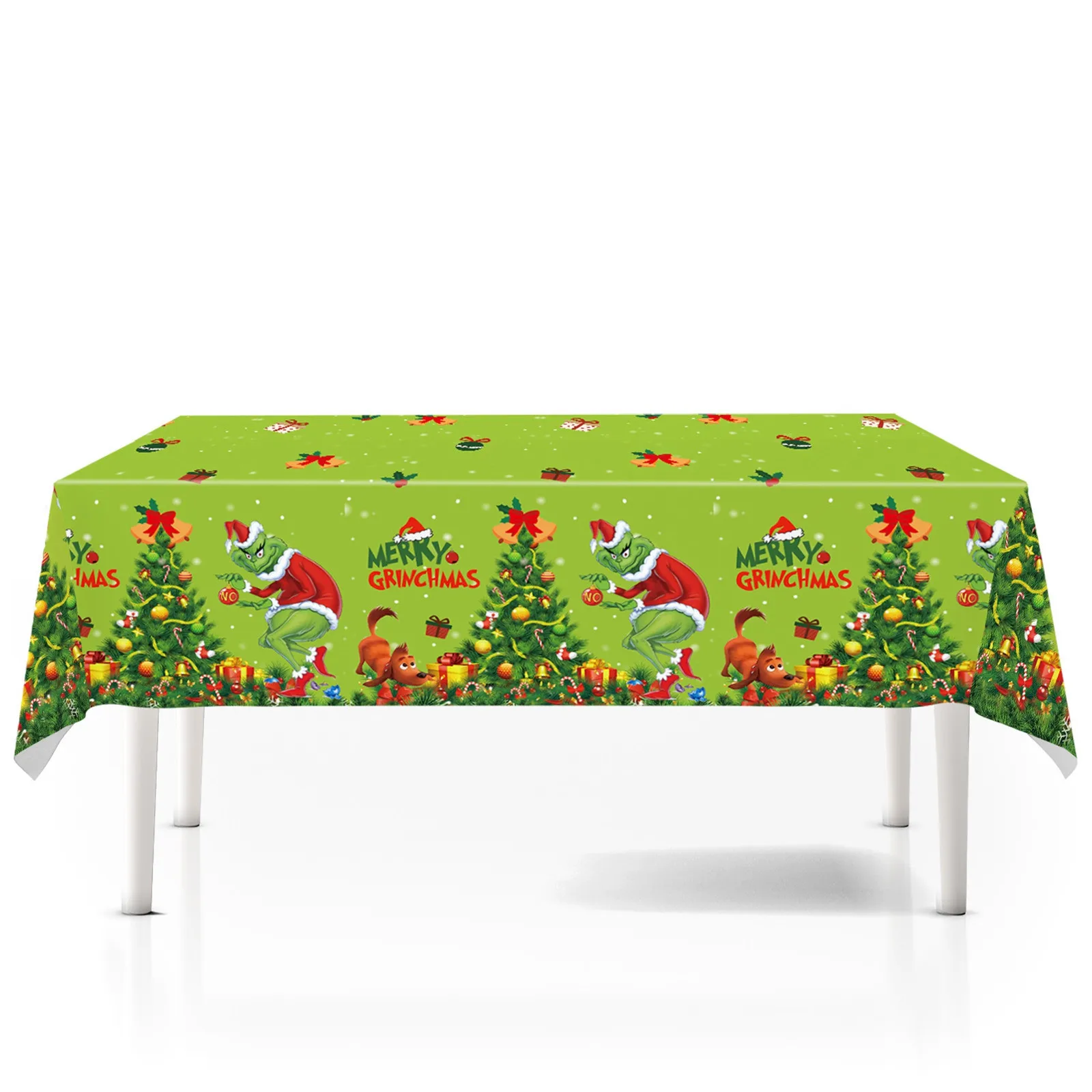 1pc Plastic Tablecloths Christmas Decor Christmas Party Printed Tablecloth Disposable Birthday And Christmas Party Supplies